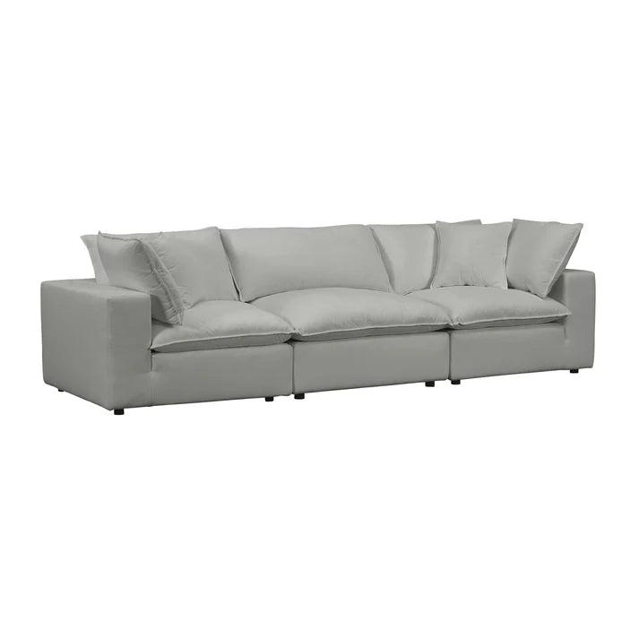 Cali 120" Slate Performance Fabric Modular Sofa Customizable Comfort
