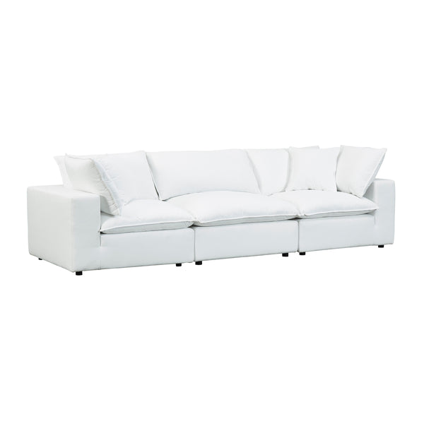 Cali 120" Pearl Performance Fabric Modular Sofa Customizable Comfort