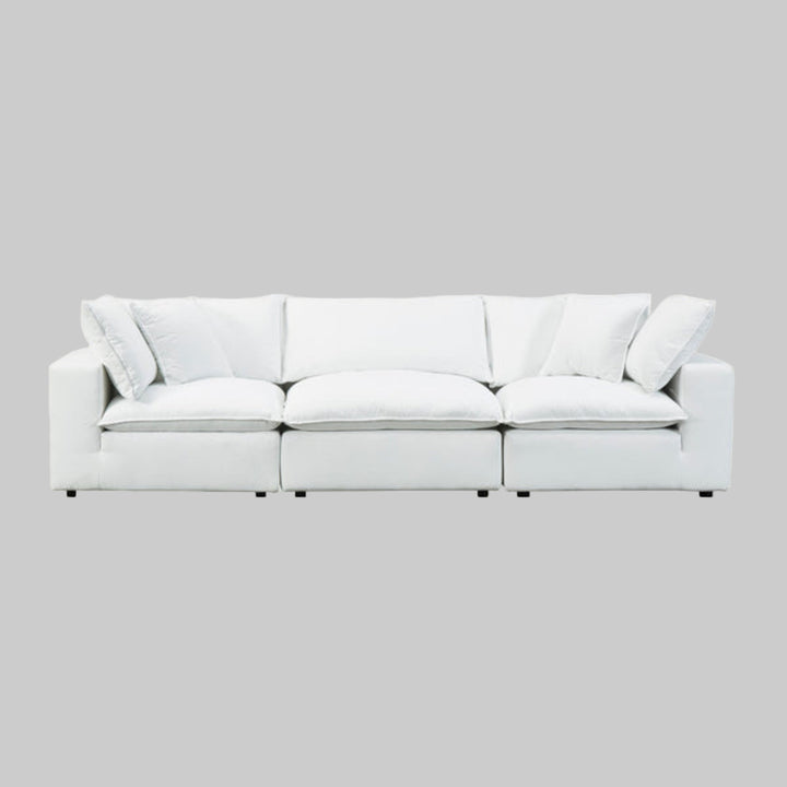 Cali 120" Pearl Performance Fabric Modular Sofa Customizable Comfort