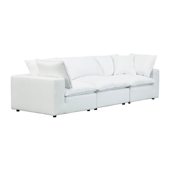 Cali 120" Pearl Performance Fabric Modular Sofa Customizable Comfort