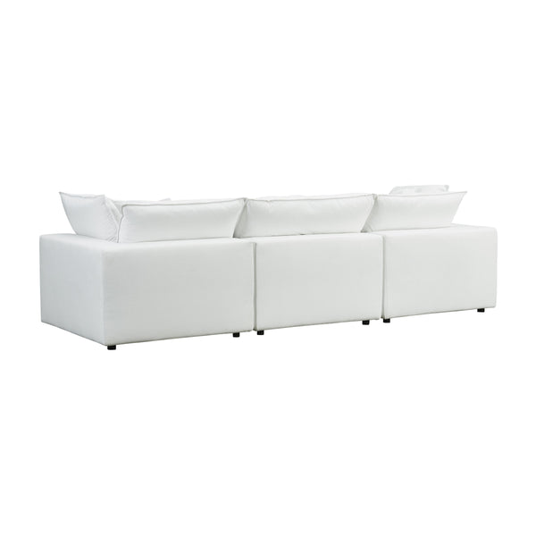 Cali 120" Pearl Performance Fabric Modular Sofa Customizable Comfort