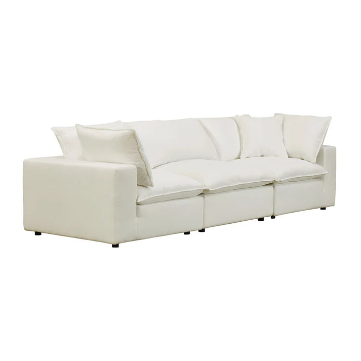 Cali 120" Natural Performance Fabric Modular Sofa Customizable Comfort