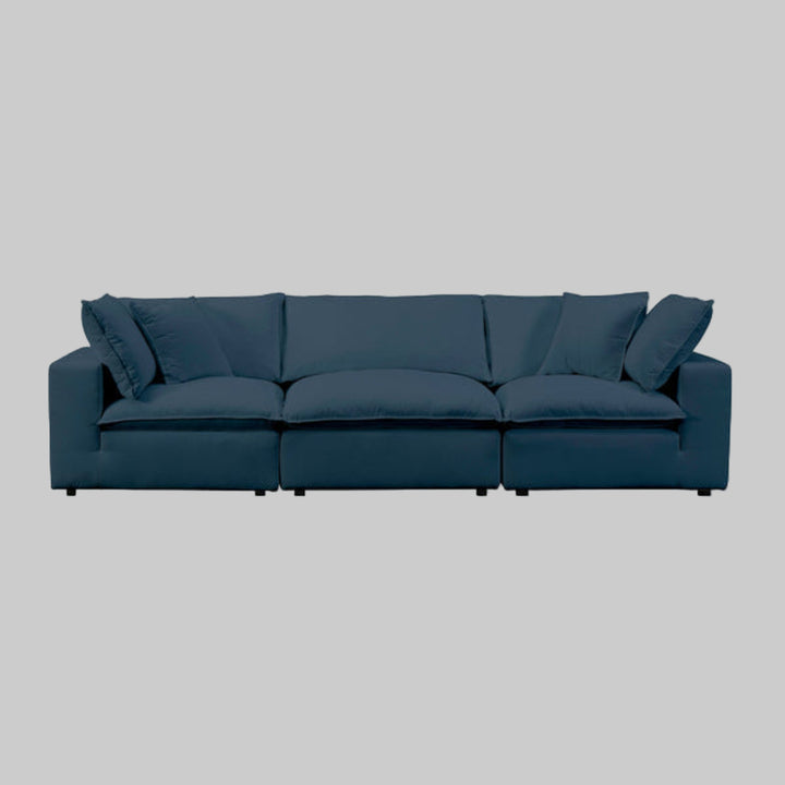 Cali 120" Navy Performance Fabric Modular Sofa Customizable Comfort