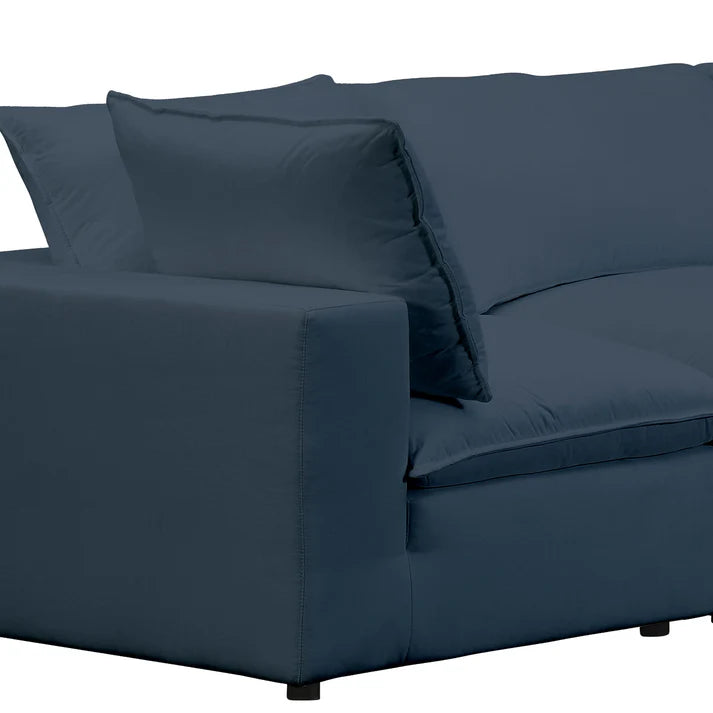 Cali 120" Navy Performance Fabric Modular Sofa Customizable Comfort