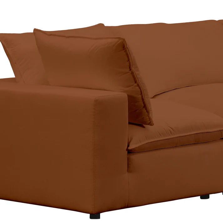 Cali 120" Rust Performance Fabric Modular Sofa Customizable Comfort