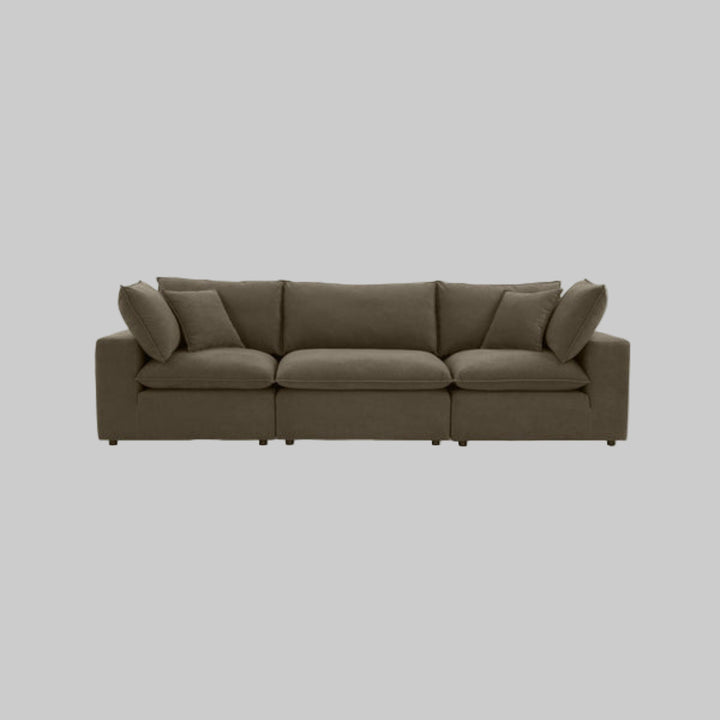 Cali 120" Chocolate Brown Performance Velvet Modular Sofa