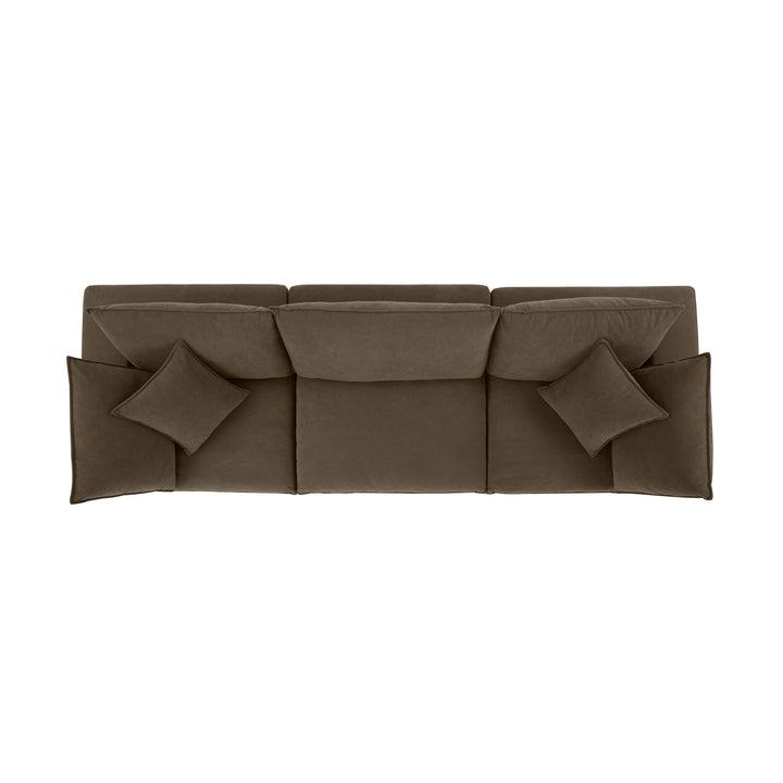 Cali 120" Chocolate Brown Performance Velvet Modular Sofa