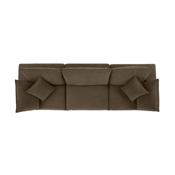 Cali 120" Chocolate Brown Performance Velvet Modular Sofa