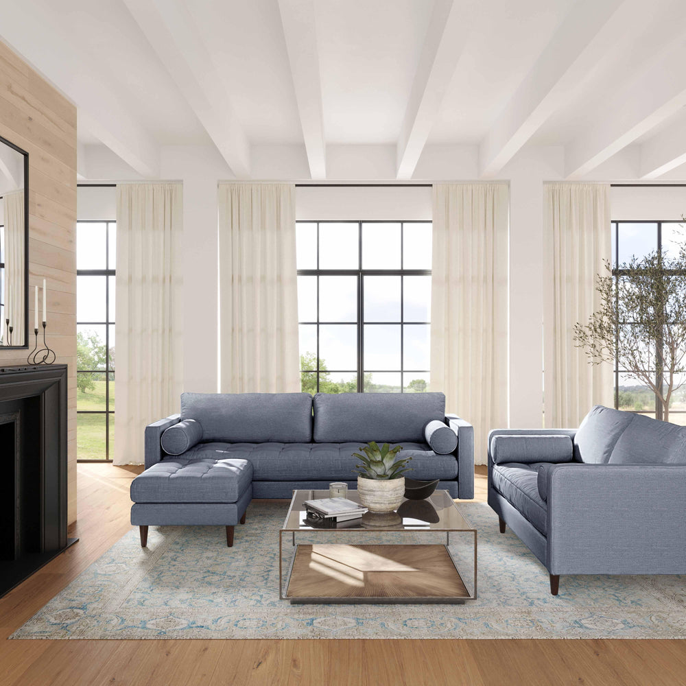 Cave 76" Navy Tweed Loveseat