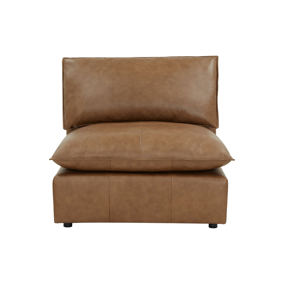 Cali Brown Leather Modular Armless Chair