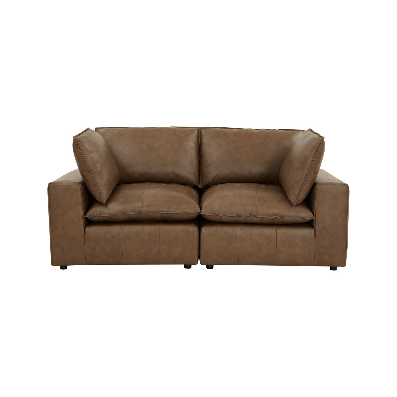 TOV Furniture Cali 80" Brown Leather Modular Loveseat
