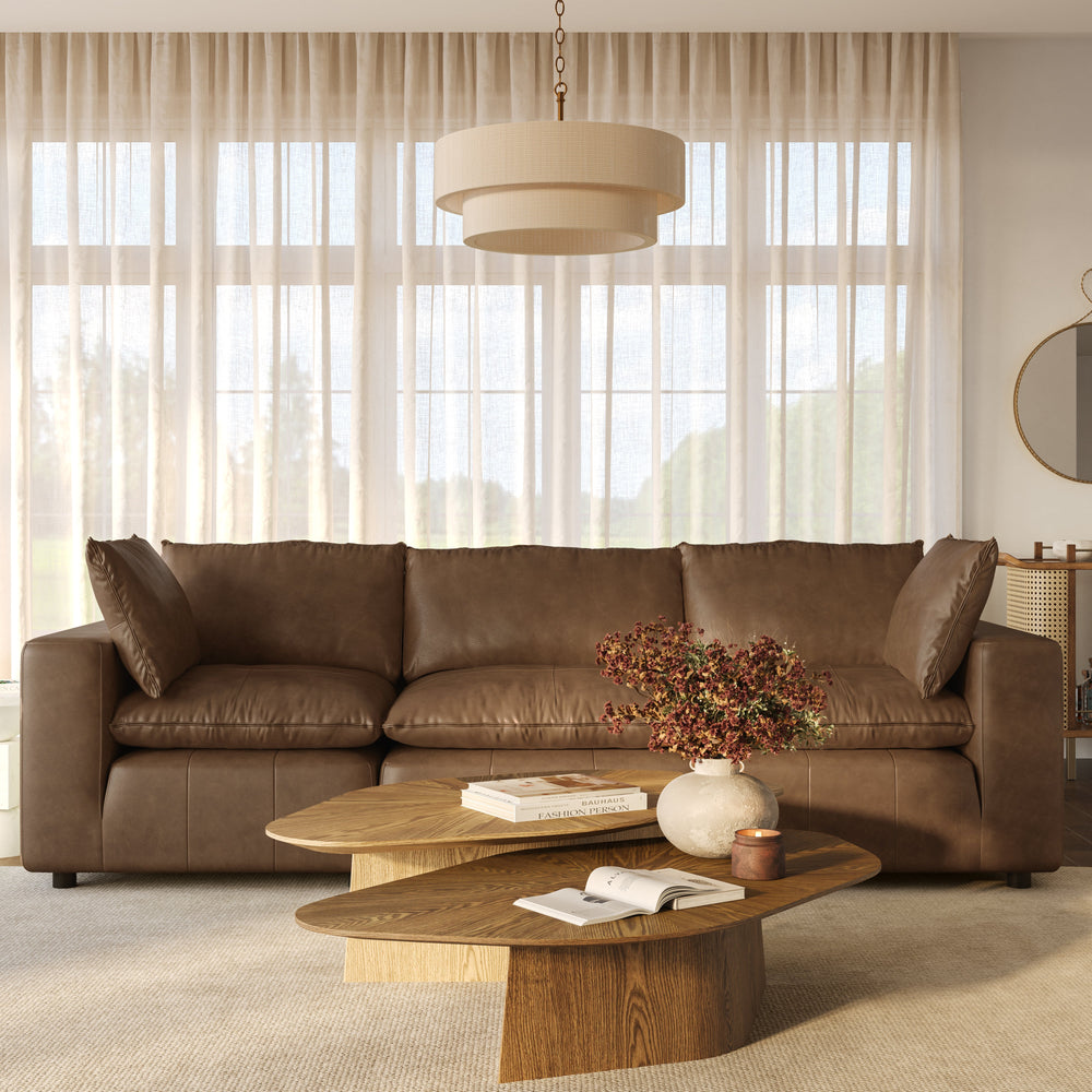 Cali 120" Brown Leather Modular Sofa