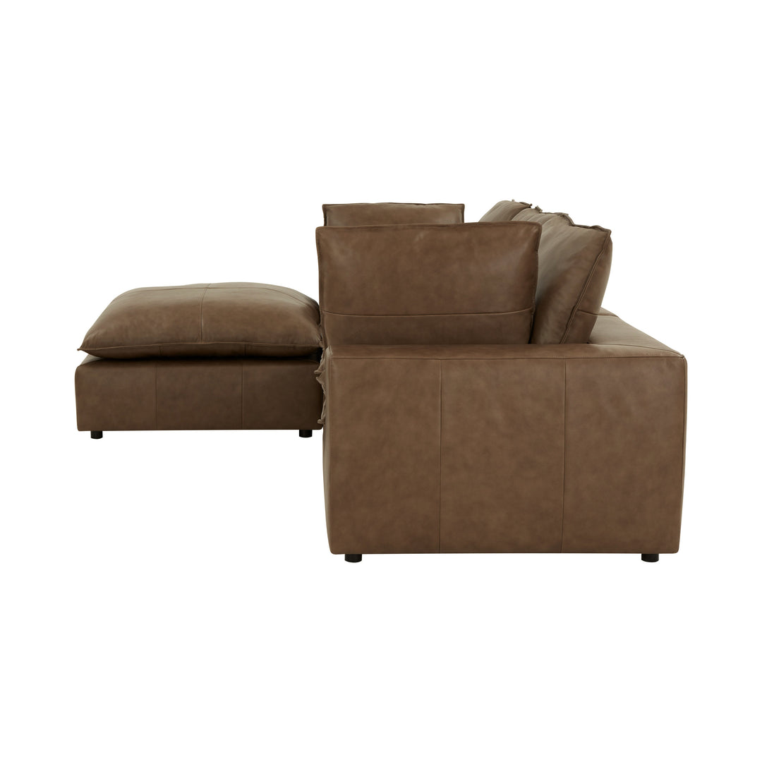 Cali 4-Piece Brown Leather Modular Sectional