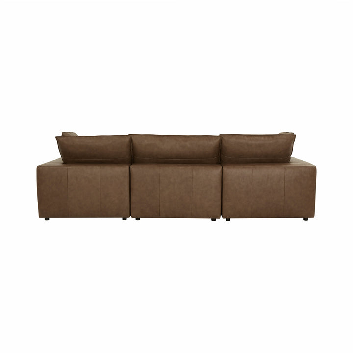 Cali 4-Piece Brown Leather Modular Sectional