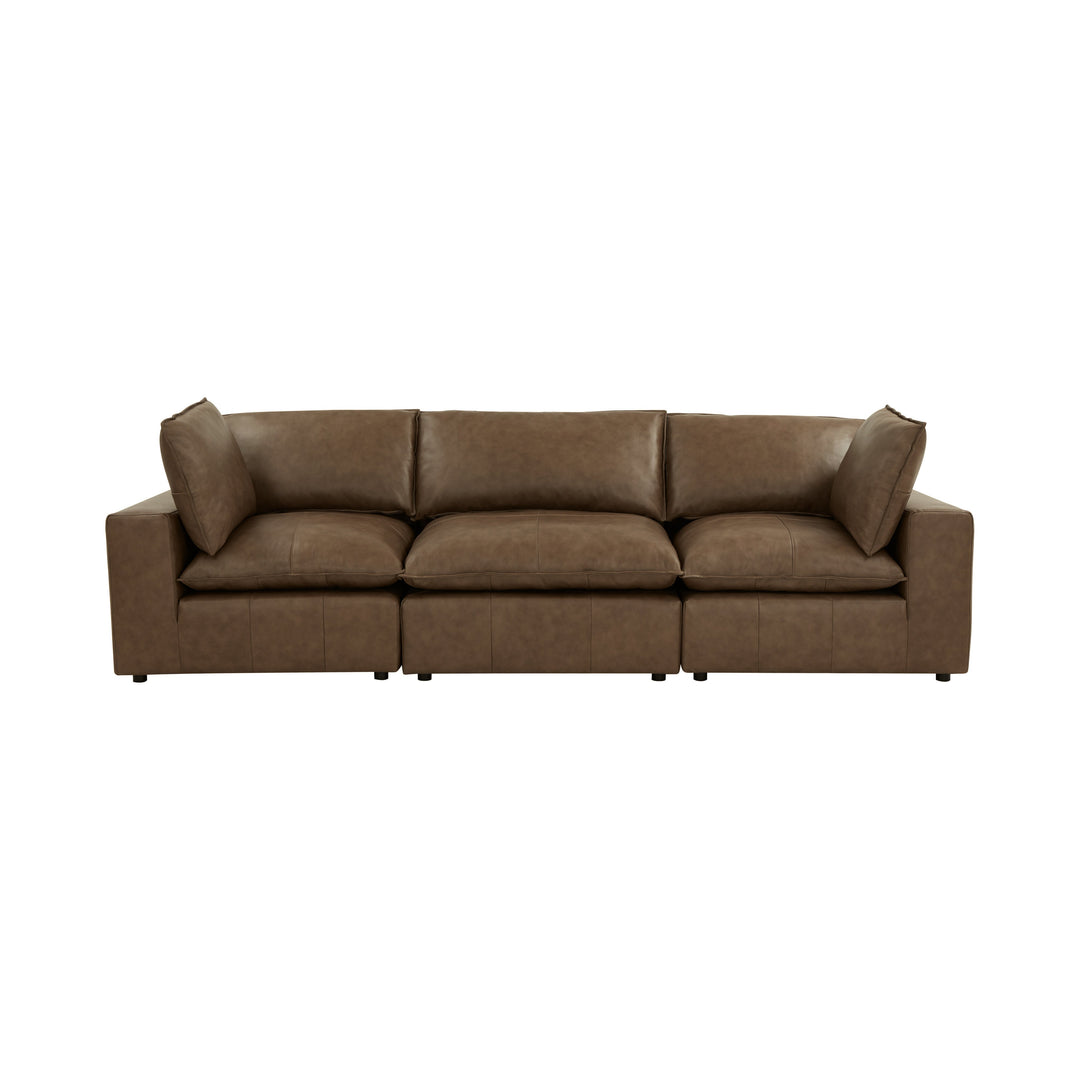 TOV Furniture Cali 120" Brown Leather Modular Sofa