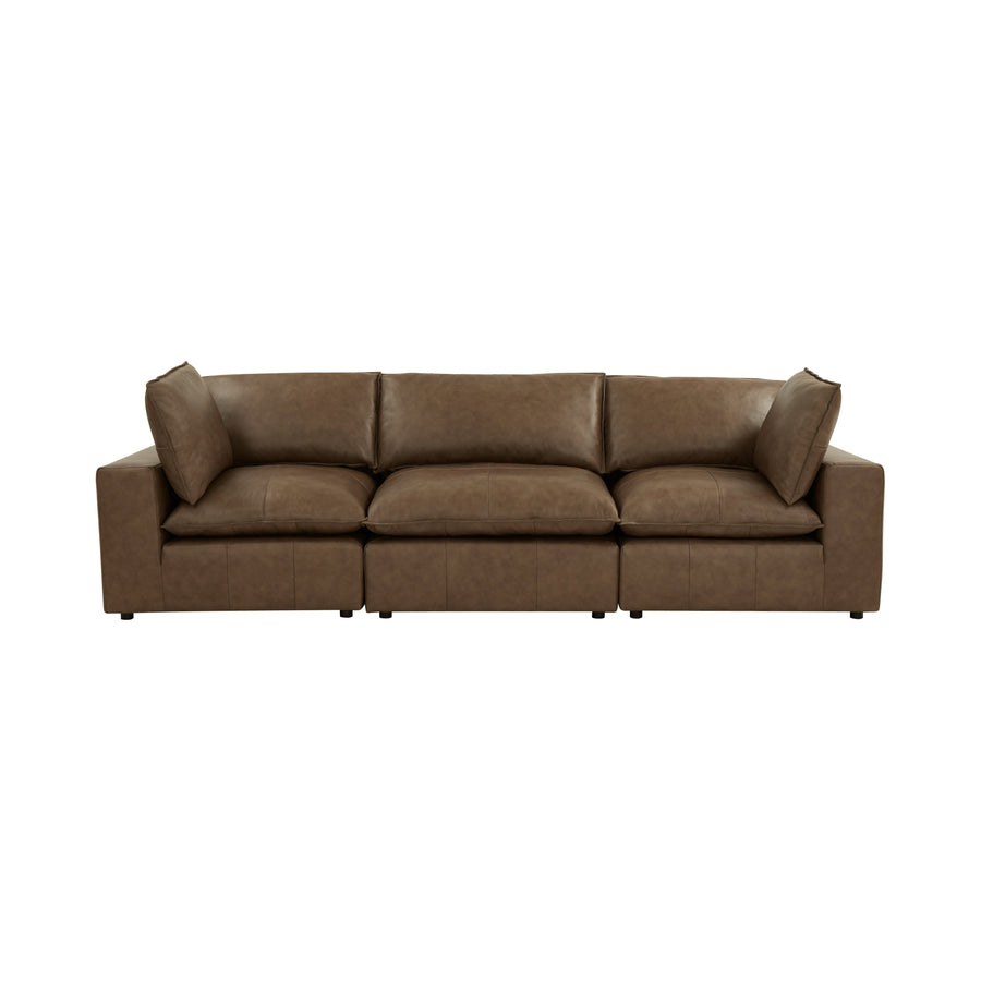 TOV Furniture Cali 120" Brown Leather Modular Sofa