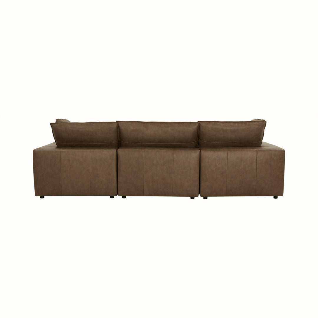 Cali 120" Brown Leather Modular Sofa