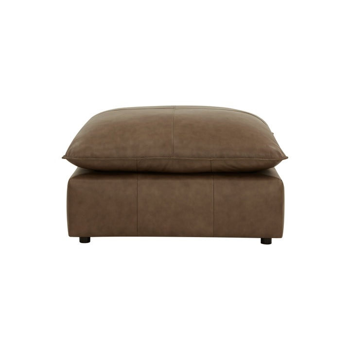 Cali Brown Leather Ottoman