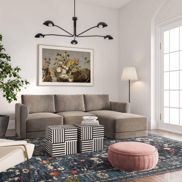 Willow 4-Piece Performance Velvet Modular Sectional