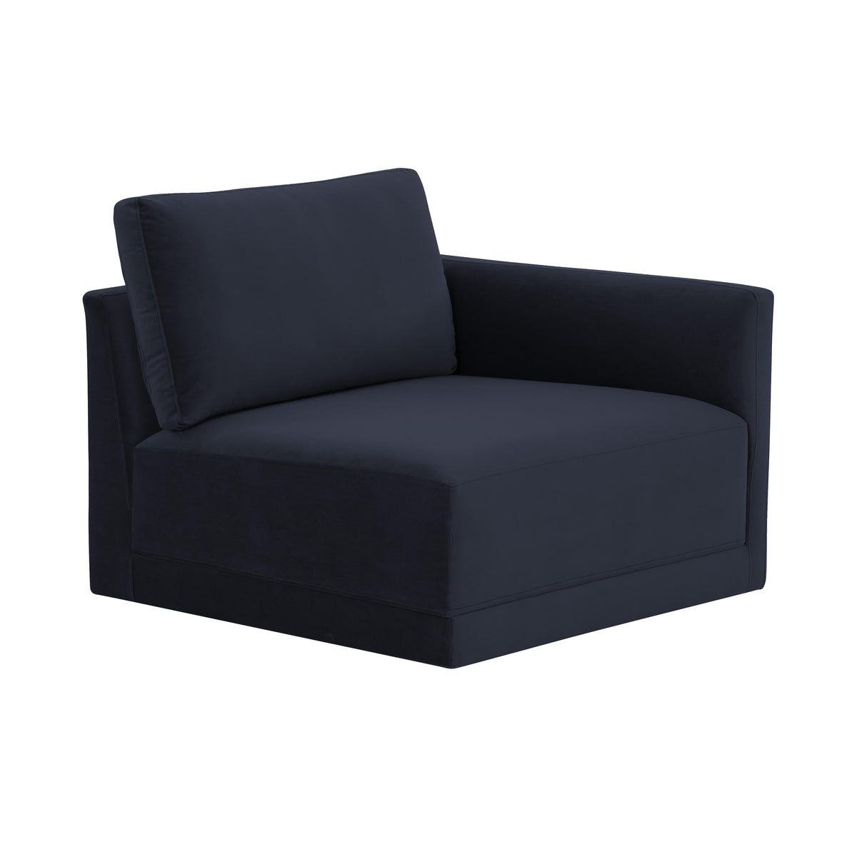 Willow Performance Velvet Modular RAF End Armchair - Navy