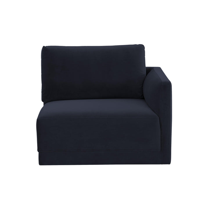 Willow Performance Velvet Modular RAF End Armchair - Navy