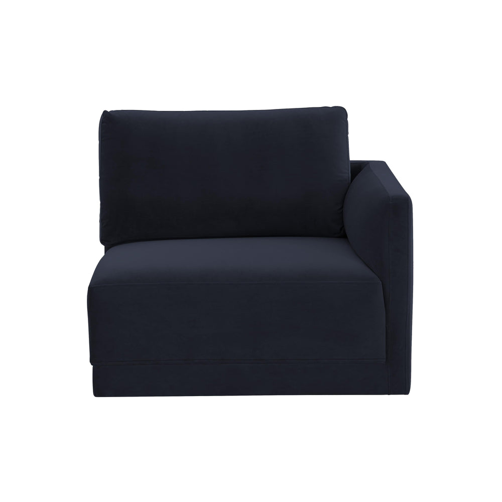 Willow Performance Velvet Modular RAF End Armchair - Navy