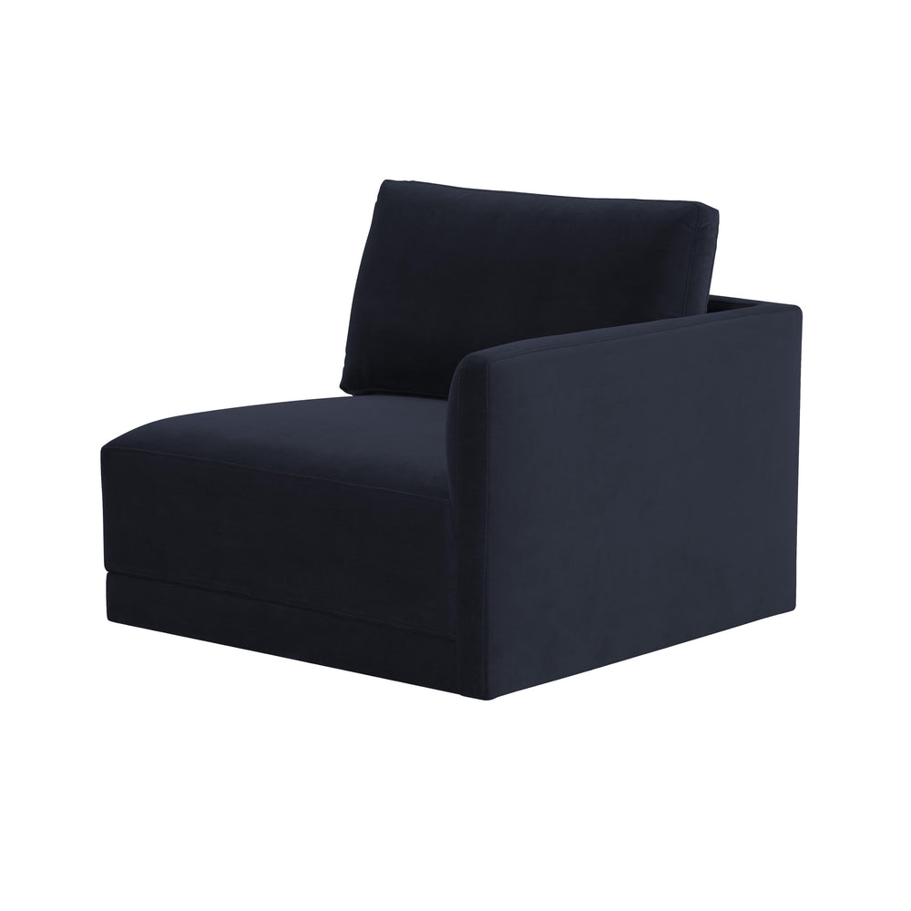 Willow Performance Velvet Modular RAF End Armchair - Navy