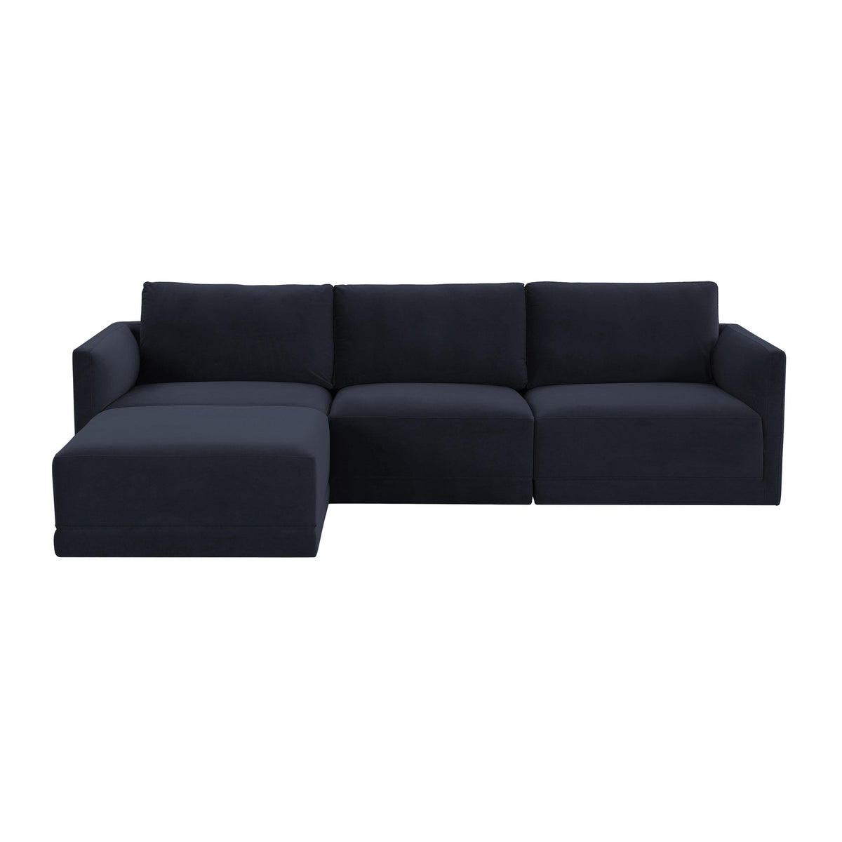 Willow 4-Piece Performance Velvet Modular Sectional - Navy