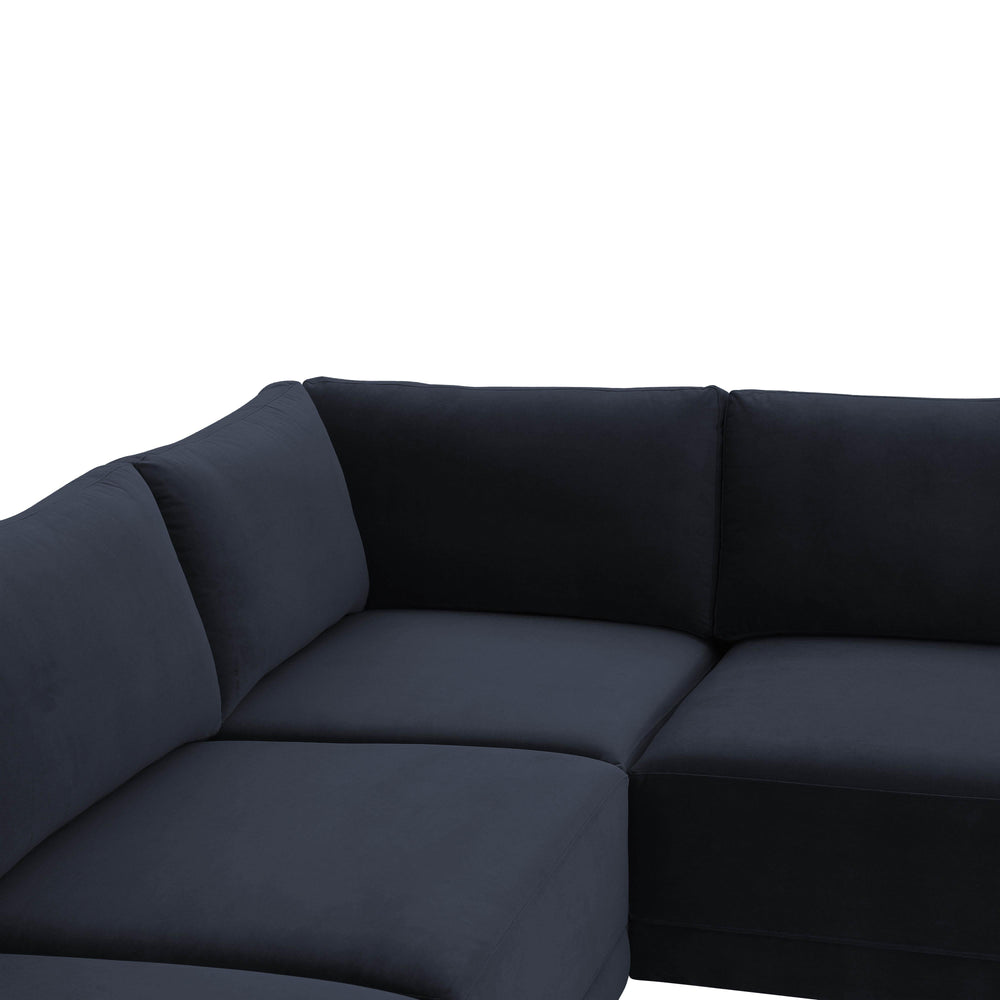 Willow 5-Piece Performance Velvet Modular L Sectional - Navy
