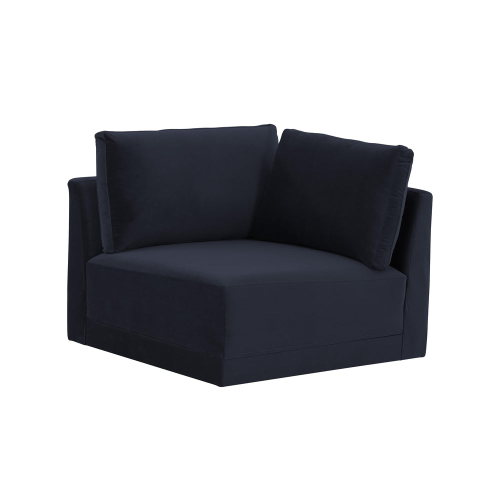 Willow Performance Velvet Modular Corner Chair - Navy