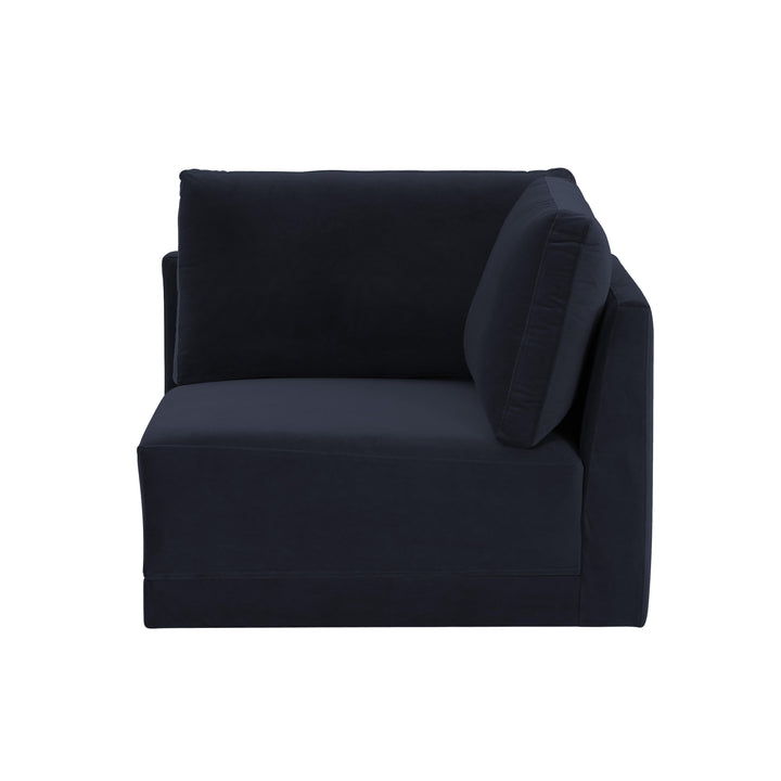 Willow Performance Velvet Modular Corner Chair - Navy