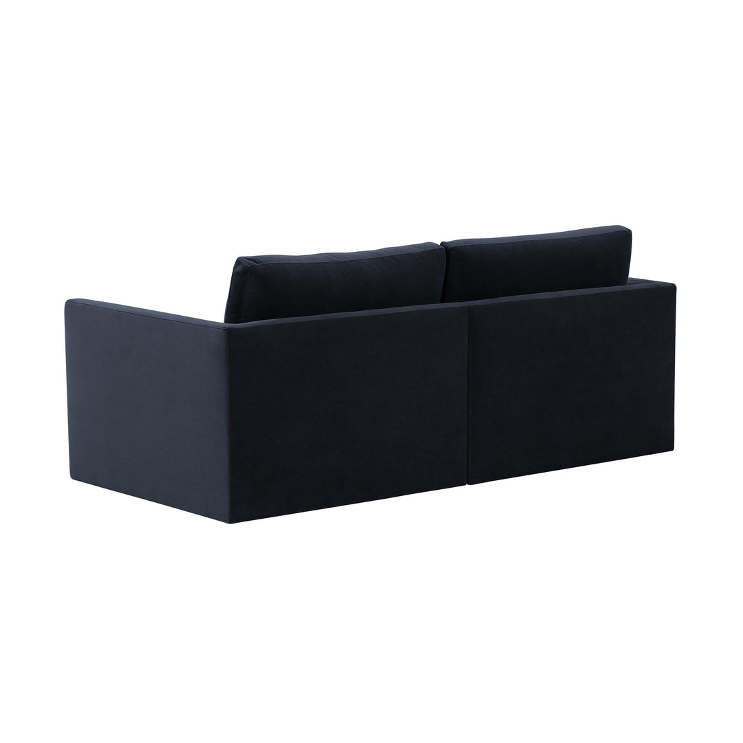 Willow 74" Navy Performance Velvet Modular Loveseat