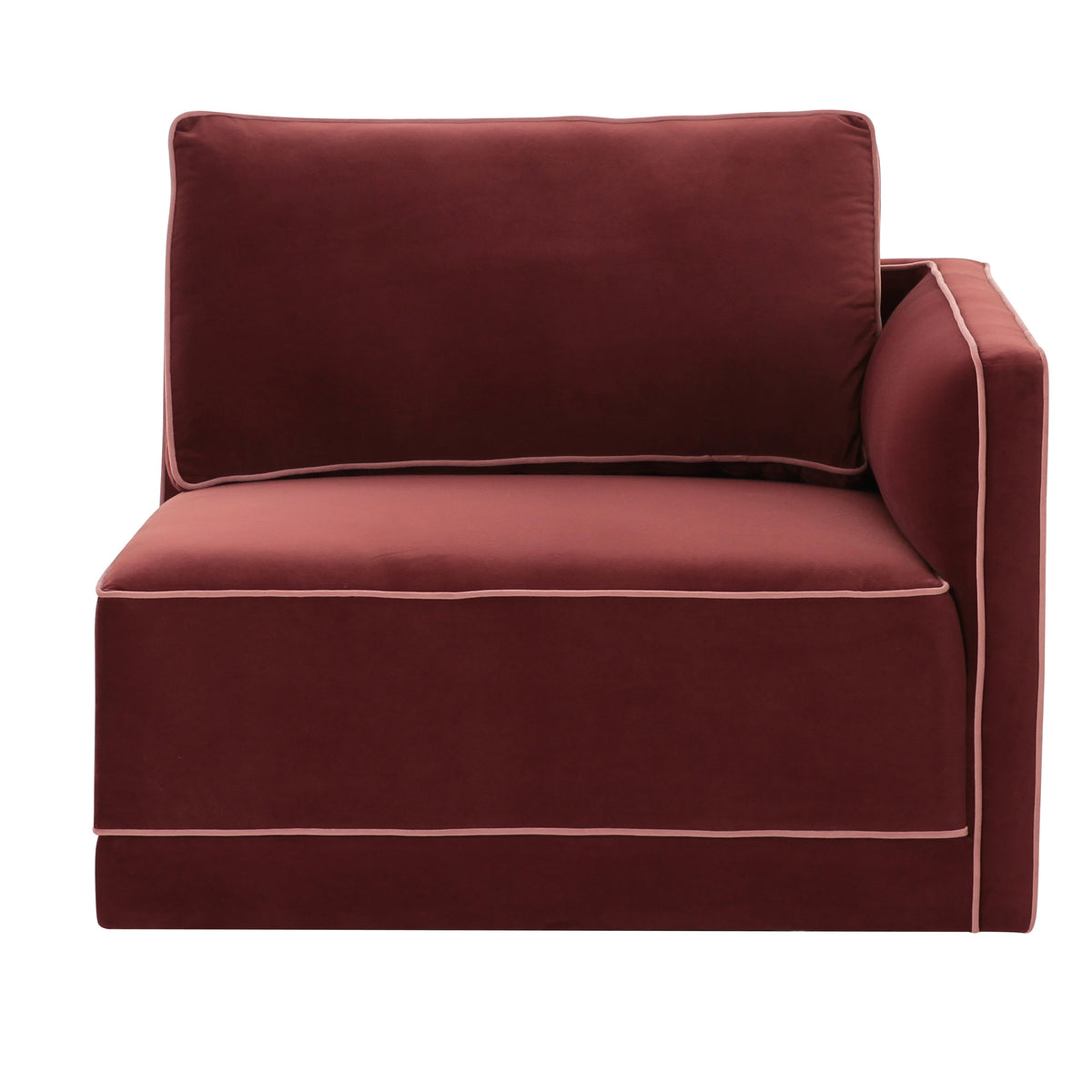 Willow Performance Velvet Modular RAF End Armchair - Red