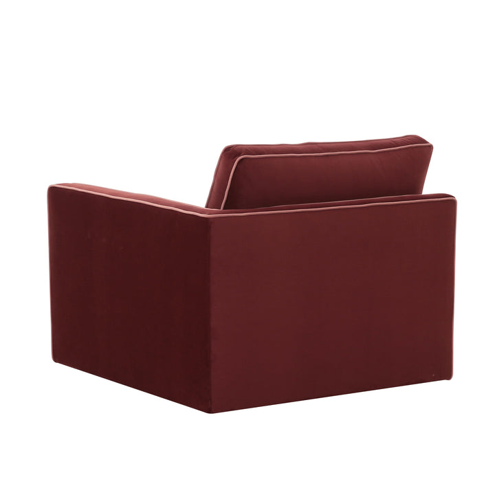 Willow Performance Velvet Modular RAF End Armchair - Red