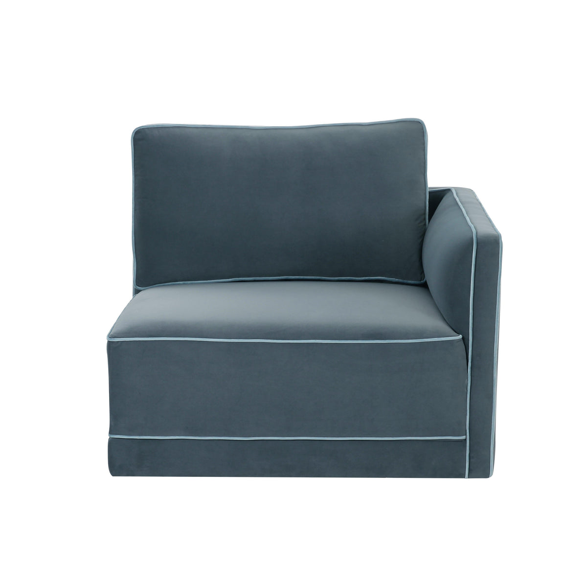 Willow Performance Velvet Modular RAF End Armchair - Blue