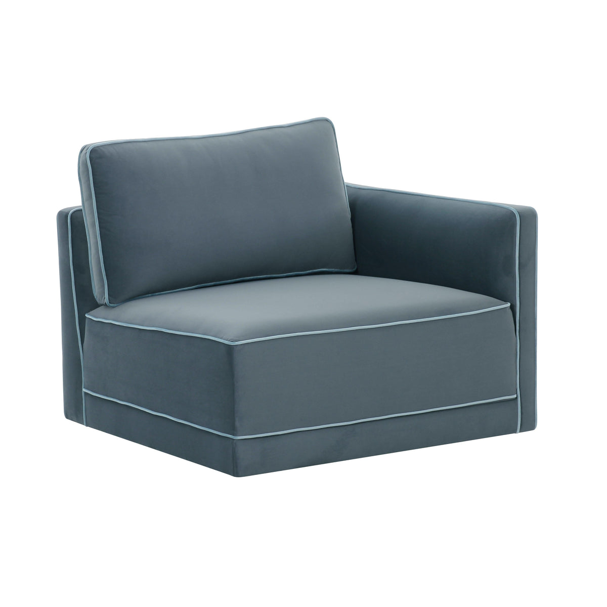 Willow Performance Velvet Modular RAF End Armchair - Blue