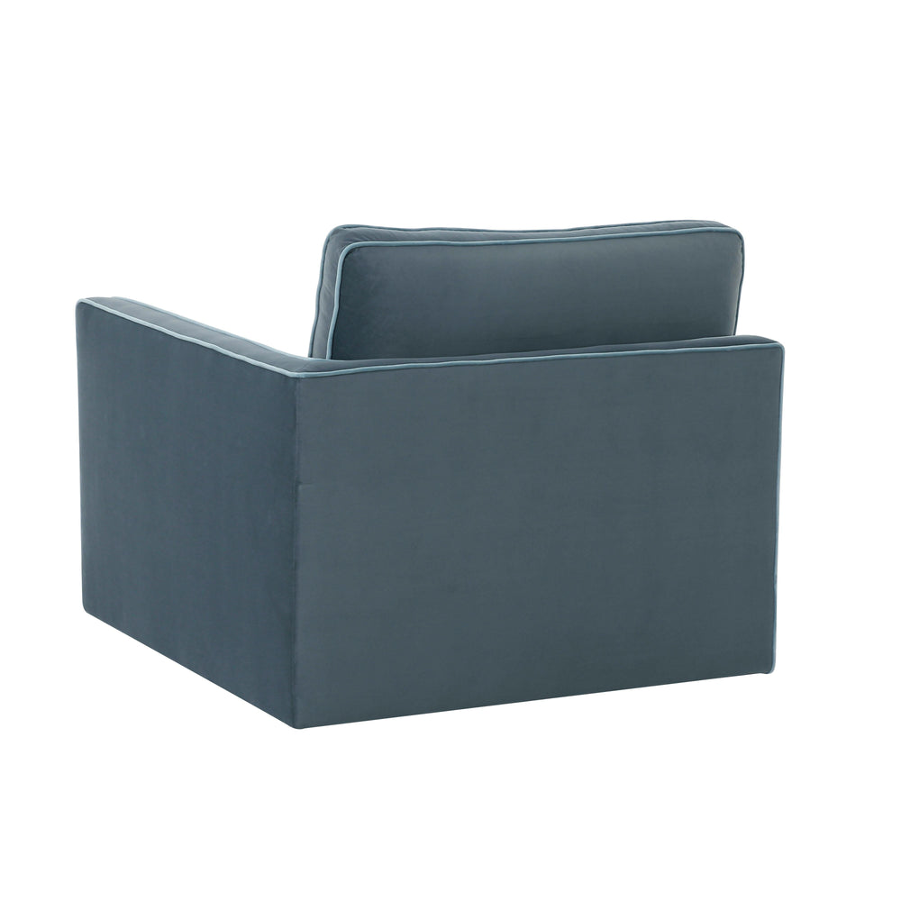 Willow Performance Velvet Modular RAF End Armchair - Blue