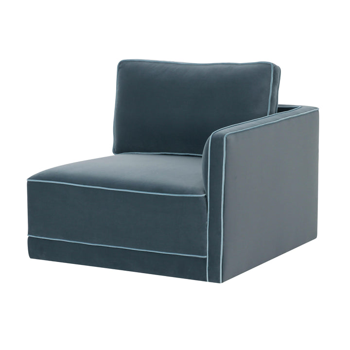 Willow Performance Velvet Modular RAF End Armchair - Blue