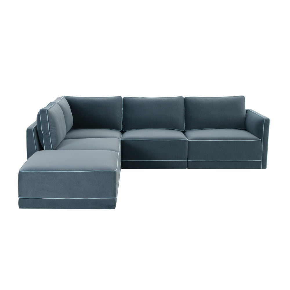 Willow 5-Piece Performance Velvet Modular Left Facing Sectional