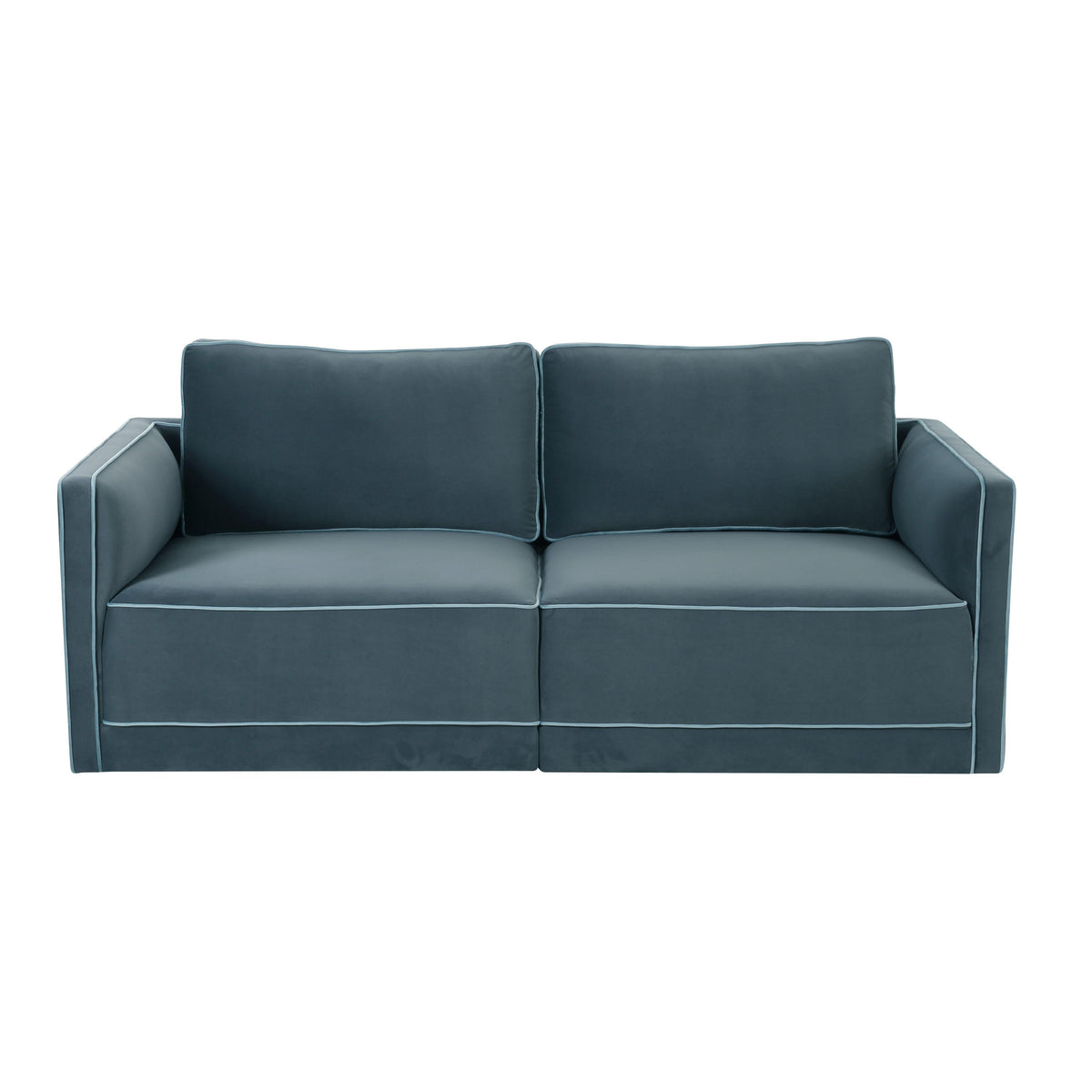 Willow 74" Performance Velvet Modular Loveseat - Blue