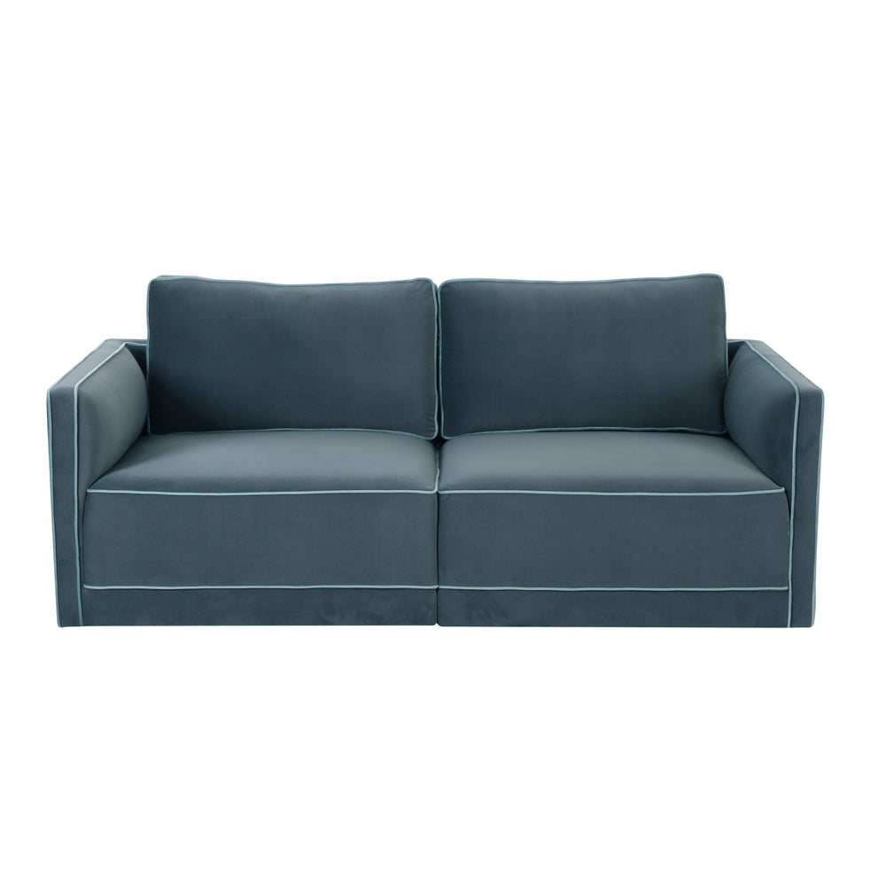 Willow 74" Performance Velvet Modular Loveseat - Blue