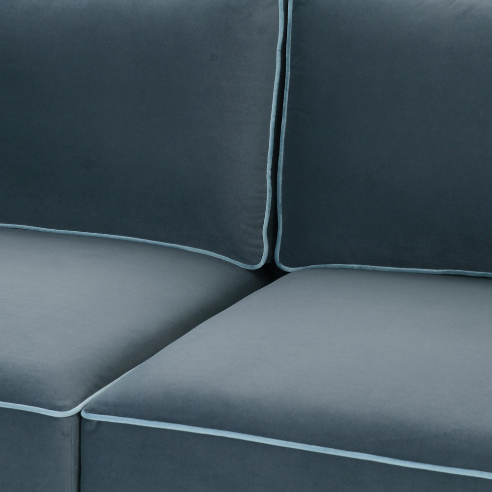 Willow 105" Performance Velvet Modular Sofa - Blue