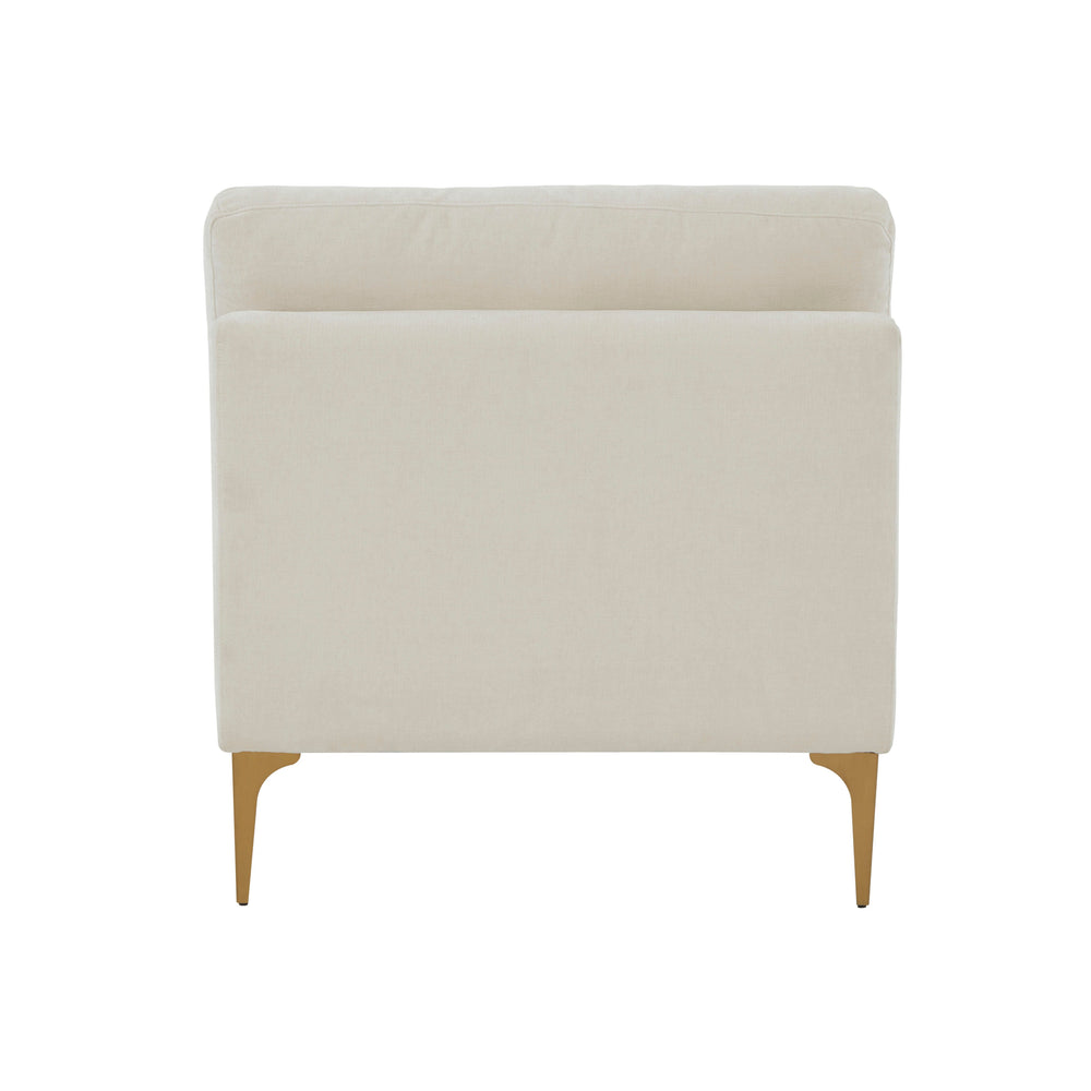 Serena Performance Velvet Modular Armless Chair - Cream