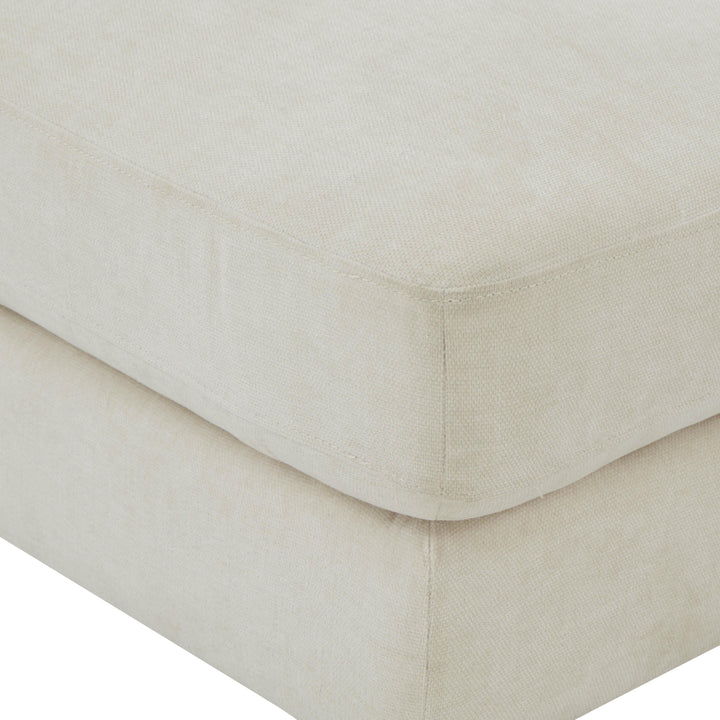 Serena Performance Velvet Ottoman - Cream