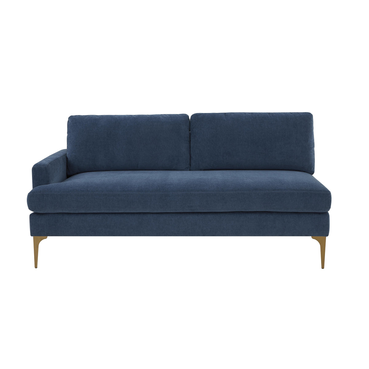 Serena 68" Performance Velvet Modular Loveseat - Blue / LAF