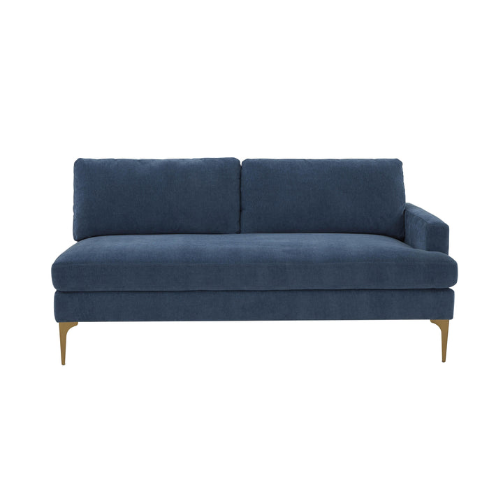 Serena 68" Performance Velvet Modular Loveseat - Blue / RAF