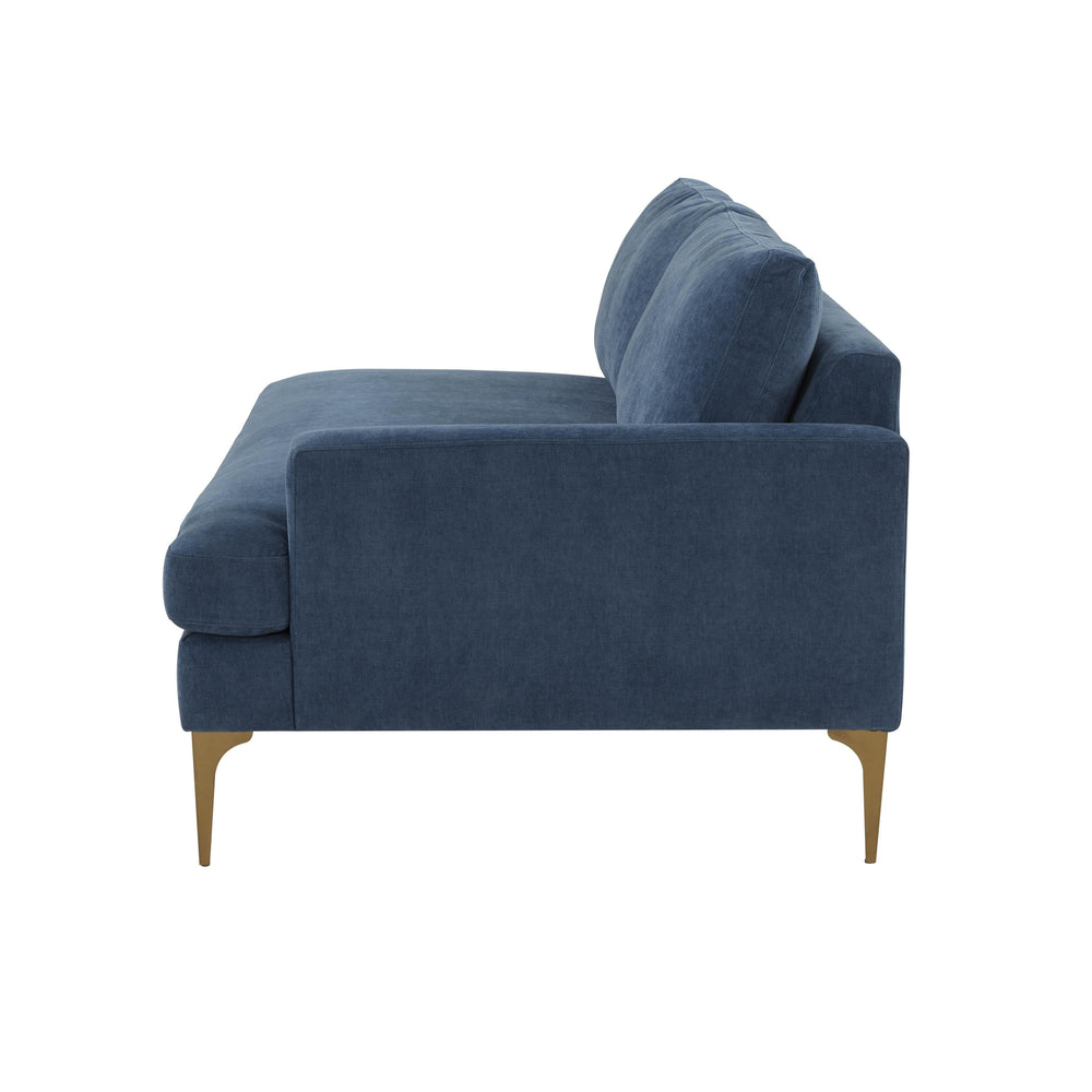 Serena 68" Performance Velvet Modular Loveseat - Blue / RAF