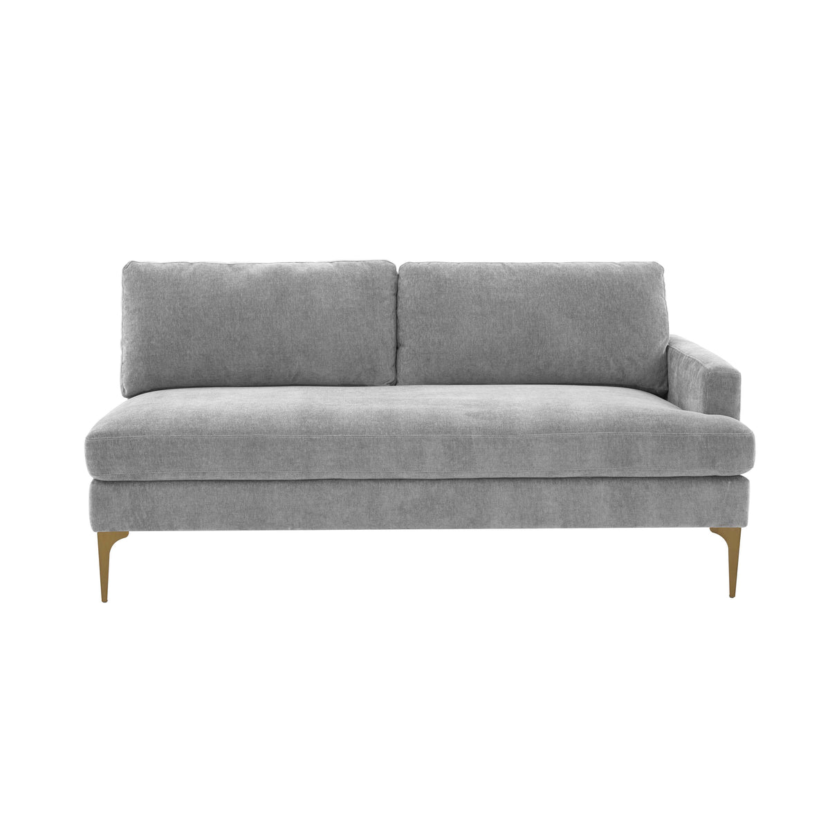 Serena 68" Performance Velvet Modular Loveseat - Grey / RAF