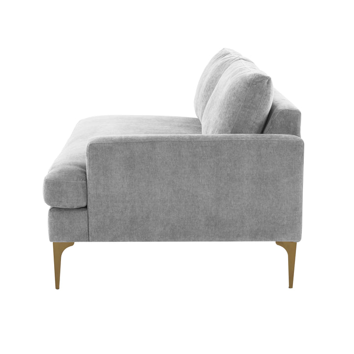 Serena 68" Performance Velvet Modular Loveseat - Grey / RAF
