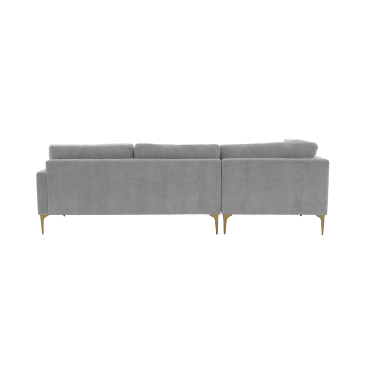 Serena 3-Piece Performance Velvet Chaise Sectional - Grey / LAF